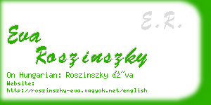 eva roszinszky business card